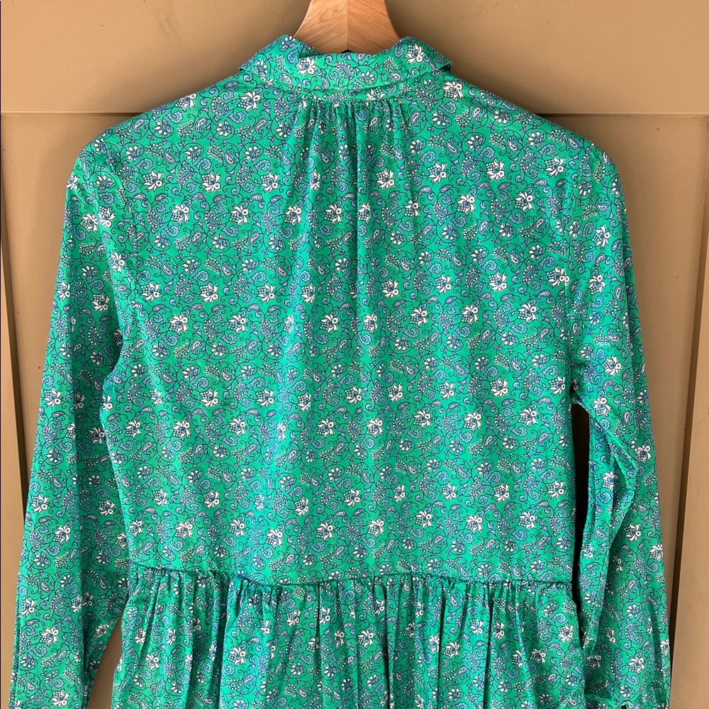 J. Crew Factory Green Floral Mini Shirt Dress - Picture 11 of 11